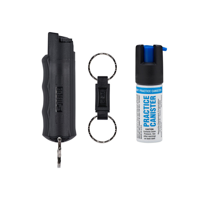 SABRE Pepper Spray w/ Quick Release Key Ring & Practice Spray Canister