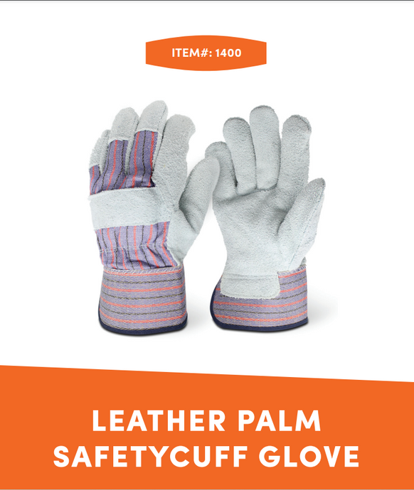 Leather Palm Safetycuff Glove Medium