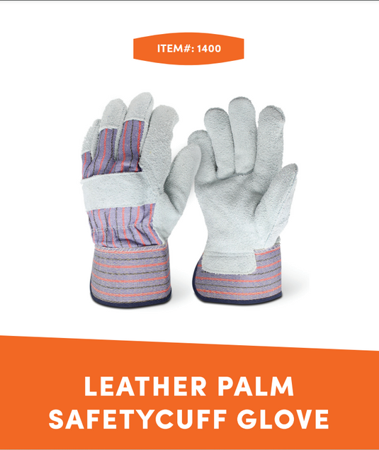 Leather Palm Safetycuff Glove 3X Small