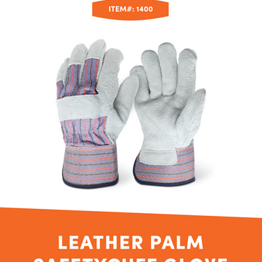 Leather Palm Safetycuff Glove Large