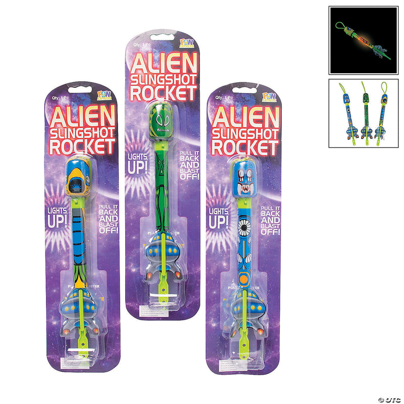 Load image into Gallery viewer, Light-Up Alien Slingshot Rockets
