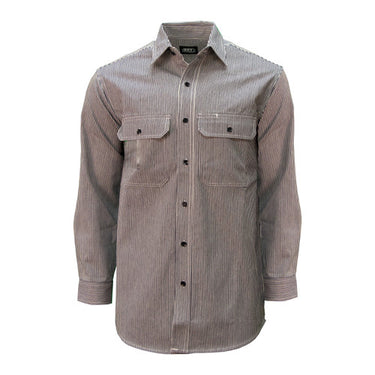Key Long Sleeve Button Logger Shirt (Hickory Stripe) Size 2XLT