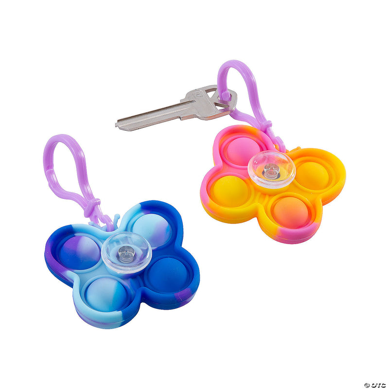 Load image into Gallery viewer, Lotsa Pops Popping Toy Butterfly Spin Backpack Clip Keychains
