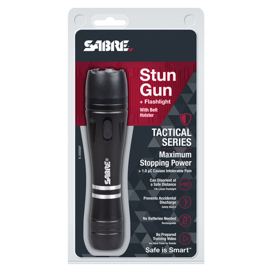 SABRE 2 In 1 Tactical Series Stun Gun w/ LED Flashlight