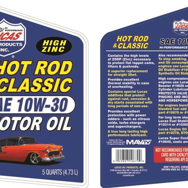 10w30 Lucas Hot Rod and Classic Car Motor Oil 10679