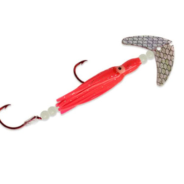 Cha Cha® Sockeye Squidder Size 1/0 Transparent Silver Tiger/Hot Pink Glow