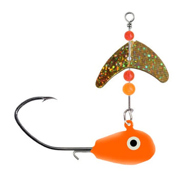 Smile Blade® SD Drift Jig Size 3/8oz Orange/Gold Sparkle