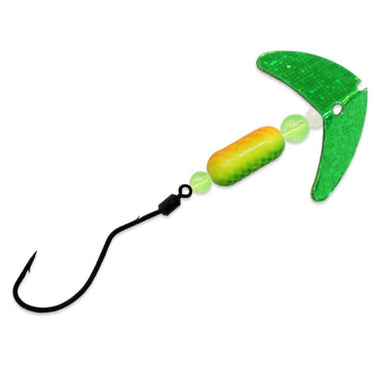 Smile Blade® SpinDrift® Walleye Size Green Sparkle/Fire Tiger