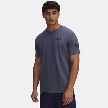 Under Armour UA Freedom Flag Men's T-Shirt (Downpour Grey/Midnight Navy) Size M