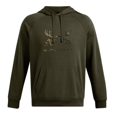 Under Armour Men's Rival Fleece Antler Marine Hoodie (Olive Drab)