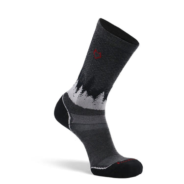 Fox River Men's Decorah Medium Weight Crew Hiking Sock (Charcoal/Red) Size L