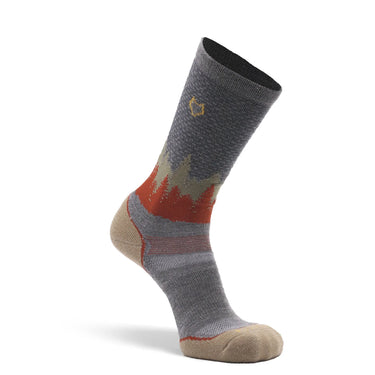 Fox River Men's Decorah Medium Weight Crew Hiking Sock (Grey/Brass) Size L