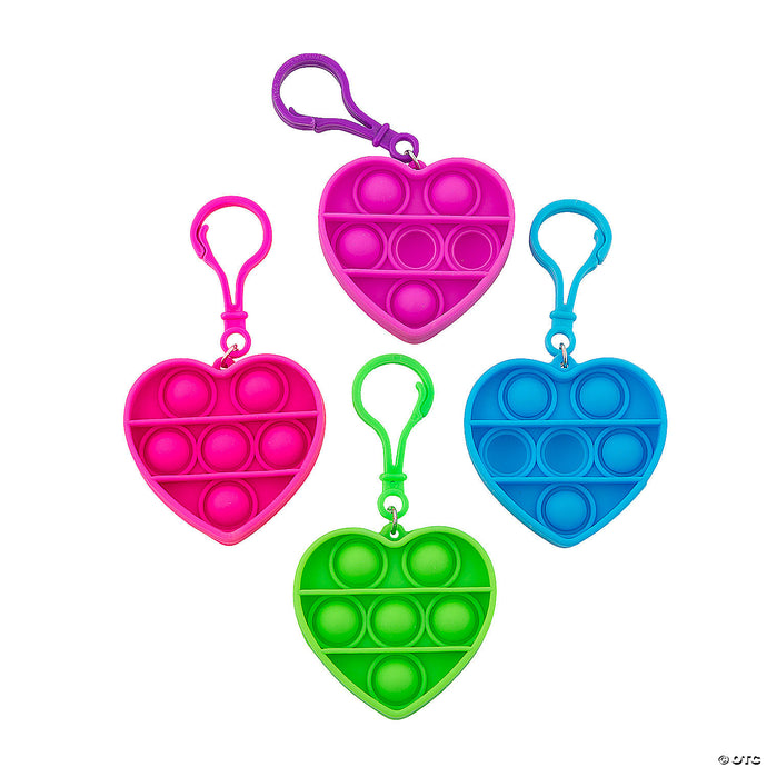 Mini Heart Lotsa Pops Popping Toy Keychains