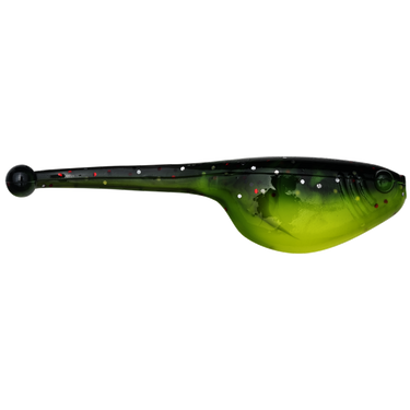 Strike King Mr. Crappie Shadpole Soft Swimbait (Tuxedo Black-Chartreuse Laminate)