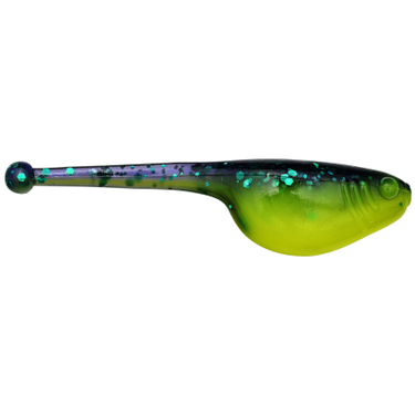Strike King Mr. Crappie Shadpole Soft Swimbait (Junebug-Chartreuse)