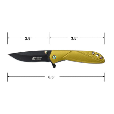 Master Cutlery MTech USA Spring Assisted Knife (Gold)