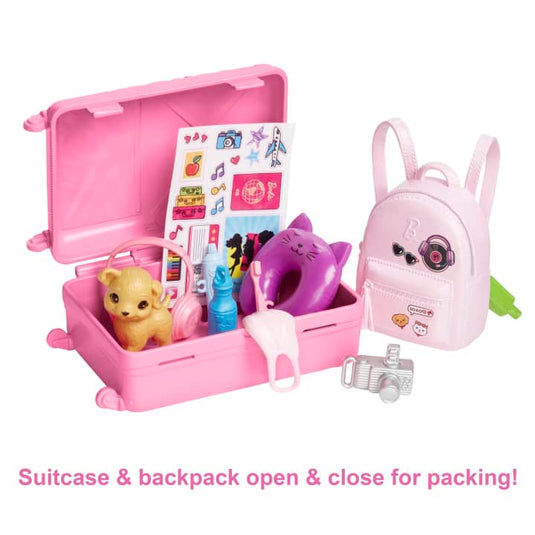 Barbie Doll And Accessories, 'Malibu' Travel Set With Puppy