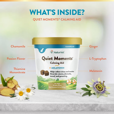 NaturVet Quiet Moments Calming Aid Plus Melatonin Soft Chew