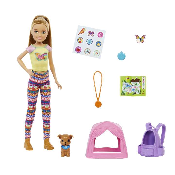 Load image into Gallery viewer, Barbie It Takes Two Stacie Camping Doll With Pet Puppy
