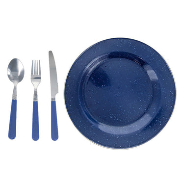 Sona Enterprises Enamel Tableware 4 Piece Set (Blue)