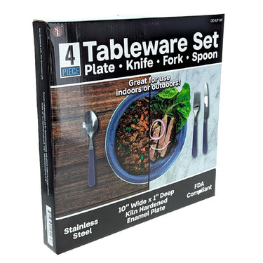 Sona Enterprises Enamel Tableware 4 Piece Set (Blue)