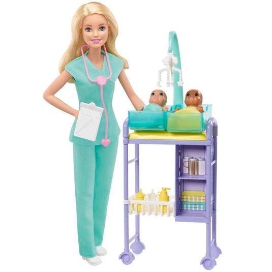 Barbie Careers Baby Doctor Playset With Blonde Doll