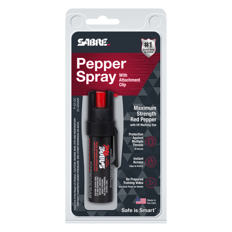 Load image into Gallery viewer, SABRE Pepper Spray w/ Attachment Clip - Black
