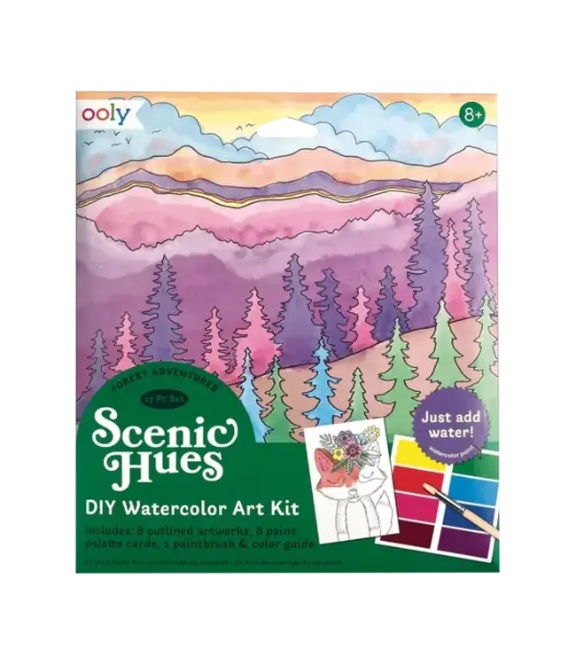 Load image into Gallery viewer, Ooly Scenic Hues Water Color Art Kit - Forest Adventure
