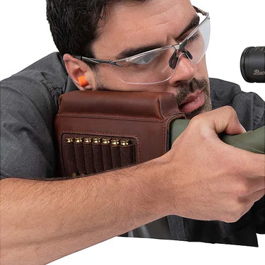 Allen Westcliff Leather Buttstock Rifle Cartridge Carrier - Brown