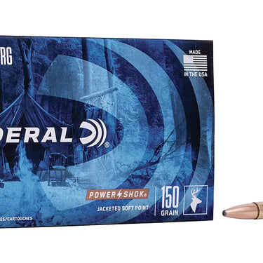 Federal Power-Shok 30-06 Springfield Ammo 150 Grain Jacketed Soft Point