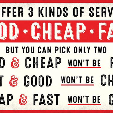 Good Cheap Fast Steel Sign