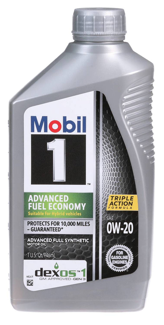 Mobil 1 0W-20 Advanced Fuel Economy Synthetic Motor Oil (1 Qt)