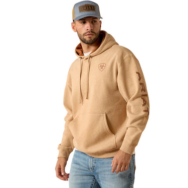 Ariat Logo Fleece Hoodie (Tan Heather) Size XXL