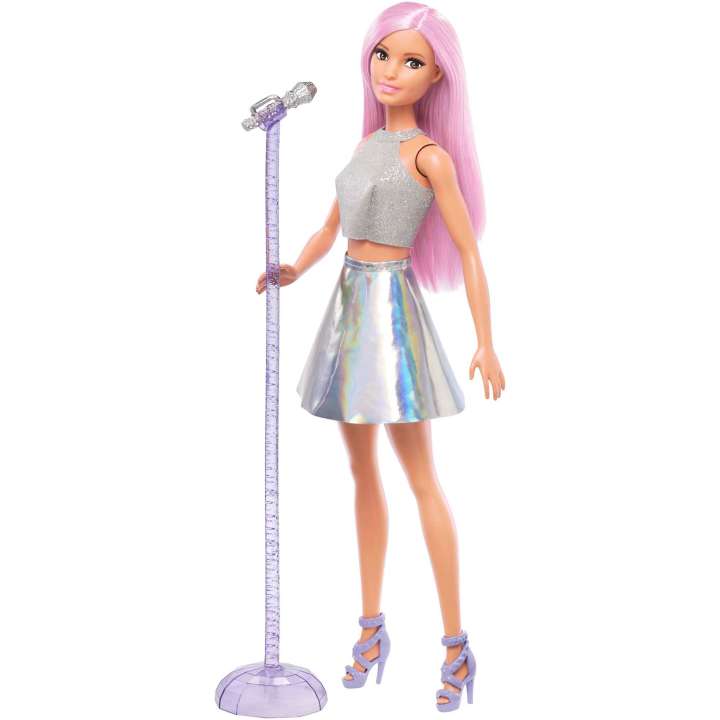 Load image into Gallery viewer, Barbie Careers Pop Star Doll, Long Pink Hair With Iridescent Skirt

