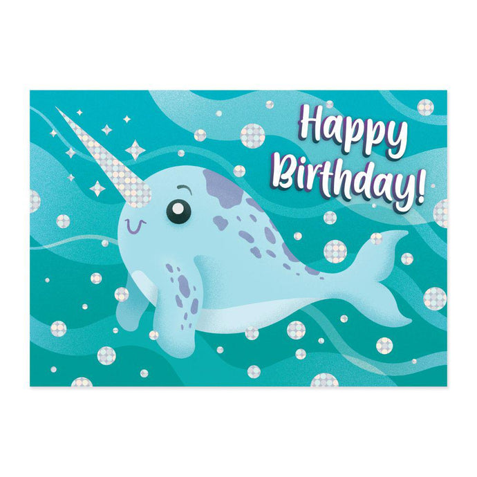 Narwhal Foil Birthday Card