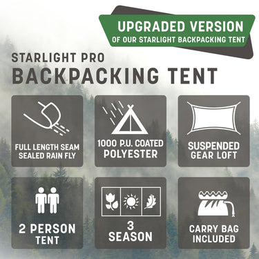 Stansport Starlite Pro Backpacking Tent with Full Mesh Rainfly