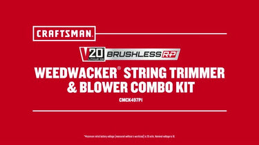 CRAFTSMAN V20 BRUSHLESS RP CMCK497P1 13 in. 20 V Battery Blower/Trimmer Kit (Battery & Charger)