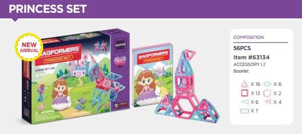 Load image into Gallery viewer, Magformers Princess 56Pc set
