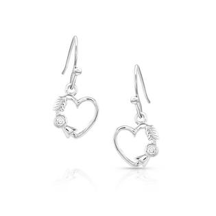 Montana Silversmiths Earrings Womens Fiery Heart Of Ice Crystal