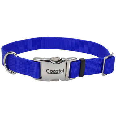 Coastal Adjustable Nylon Dog Collar with Titan Metal Buckle (Blue) Size 3/4x14-20"