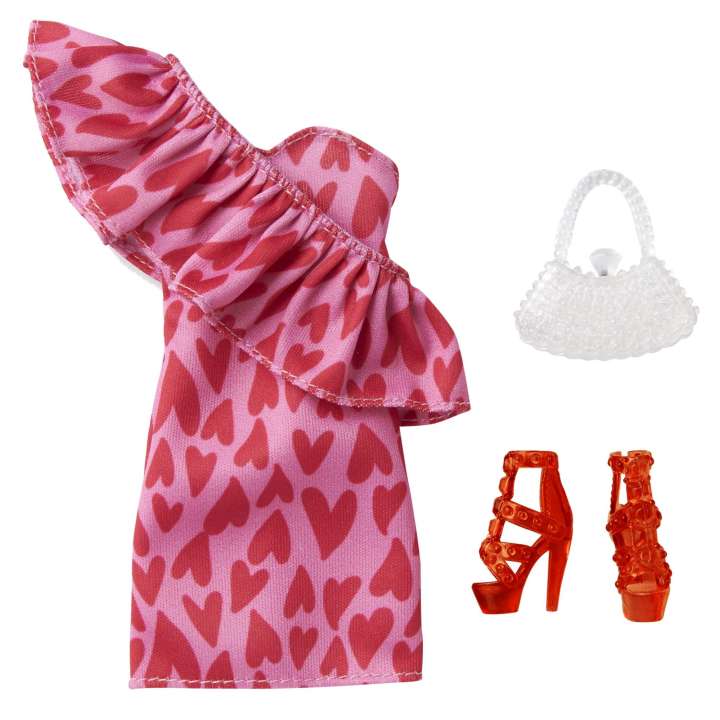 Load image into Gallery viewer, Barbie Fashion Pack Heart Print Dress
