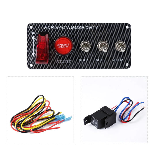 AUXBEAM 12V LED BOAT IGNITION SWITCH TOGGLE PANEL WITH ROCKER SWITCH