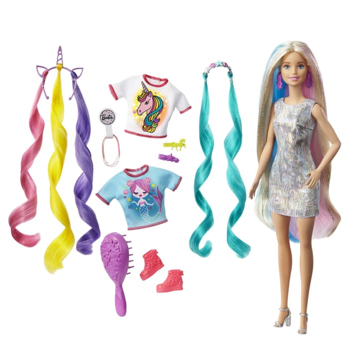 Load image into Gallery viewer, Barbie Fantasy Hair Fashion Doll - Colorful Blonde
