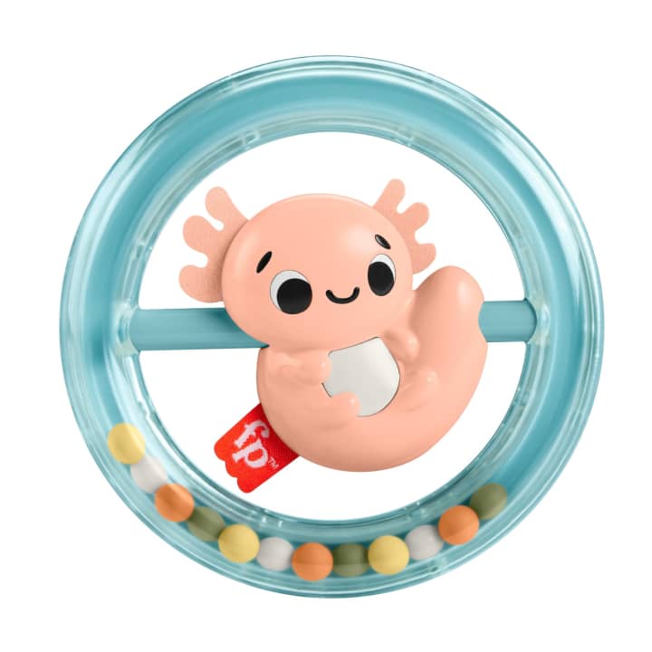 Load image into Gallery viewer, Fisher Price Shake &amp; Spin Axolotl Rattle Baby Toy
