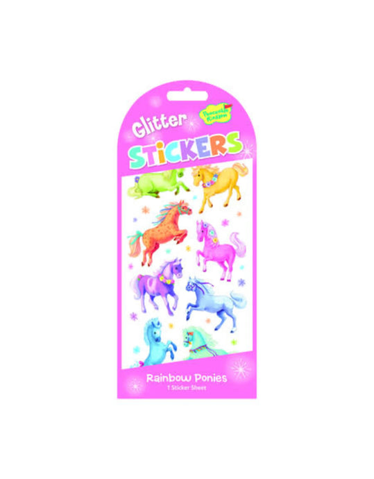 Rainbow Ponies Glitter Stickers