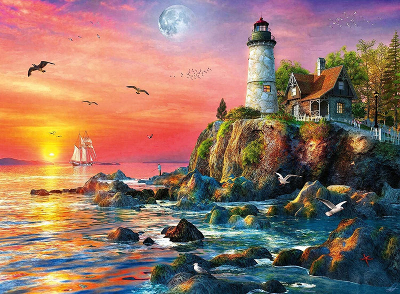 Load image into Gallery viewer, Lighthouse at Sunset - 500 Pieces
