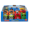 Display box of assorted Fisher-Price Little People small vehicles with figures