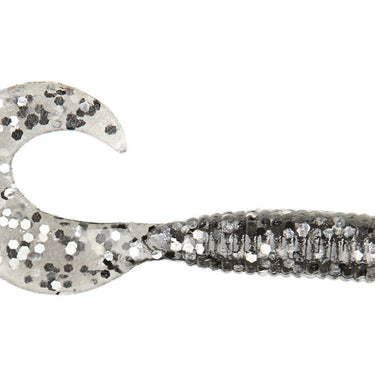 Yamamoto 4" Single Tail Grub 20-Pack (Smoke w/ Black & Silver Flake)
