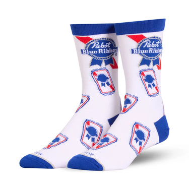 Odd Sox Pabst Blue Ribbon Cans Crew Socks Size L