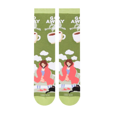 Odd Sox Go Away I'm Introverting Women's Crew Socks Size M